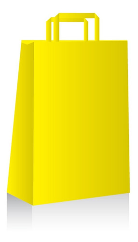 Bolsa Papel Kraft 22 X 30 Cm Con Manija Plana Varios Colores