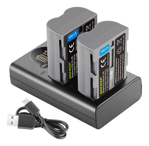 Neewer En-el3e 2x Batería Y Cargador Para Nikon D90 D80 D70
