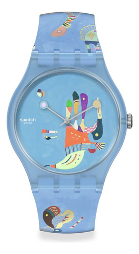 Reloj Swatch Unisex Blue Sky Inspirado En Kandinsky Suoz342