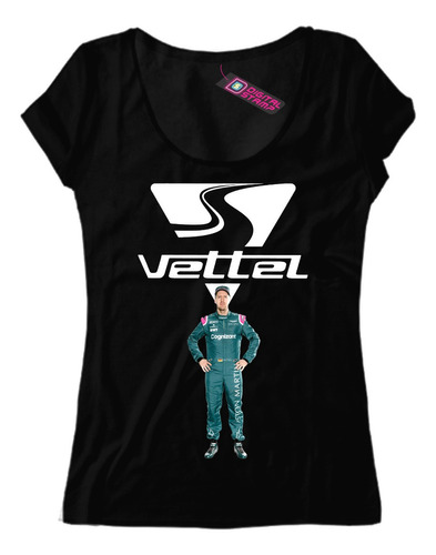 Remera Mujer Sebastian Vettel Aston Martin F1 9 Dtg Premium