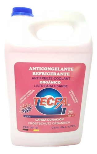 Anticongelante Refrigerante Orgánico Tecfa Rosa 1 Galón 