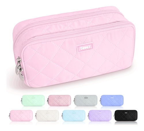 Lapicera Estuche Extra Grande Para Lapices 8 Compartimentos Pink Sza0318-1001b