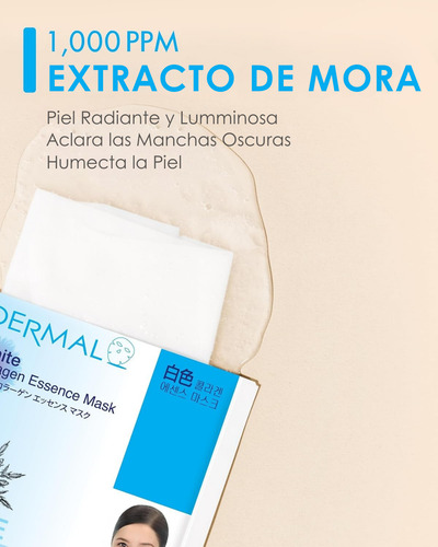 Dermal, Mascarilla Colágeno X10, Hidratante Y Antiarrugas