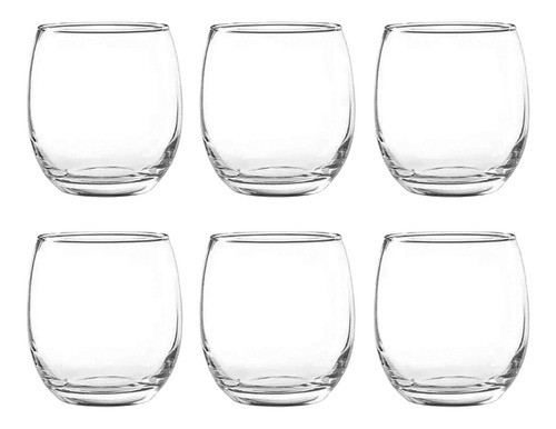 Vaso Copón 550ml X6 75x103mm Vidrio 258g