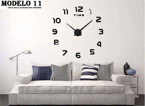 Reloj Gigante De Pared Modelo Arabigos Grandes Efecto 3d Pared