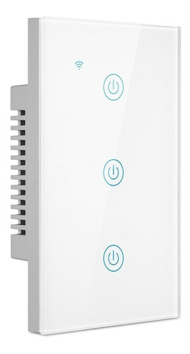 Interruptor De Luz Smart Wifi Táctil 3 Switch - Blanco