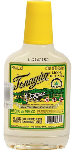 Pack De 4 Licor De Caña Tonayan Pet Amarillo 250 Ml