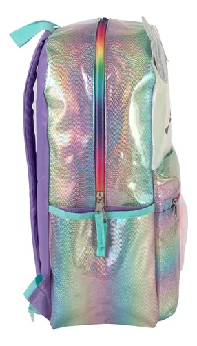 Mochila Holográfica Impermeable De Unicornio Arcoíris Emma &