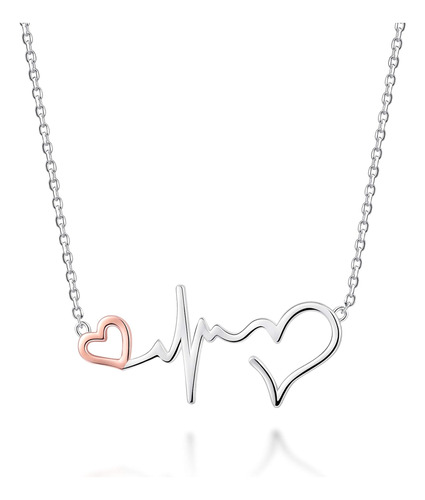 Beilin 925 Plata De Ley Faith Hope Love Collar Heartbeat