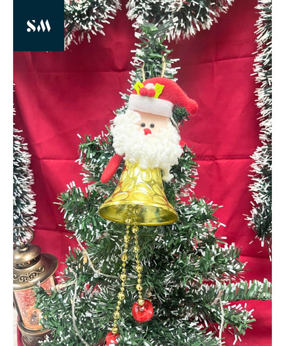Adorno Navideño Papa Noel Con Campana Colgante Navidad Ac
