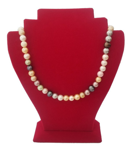 Collar De Perlas Coloridas Y Accesorios En Plata Ley 950