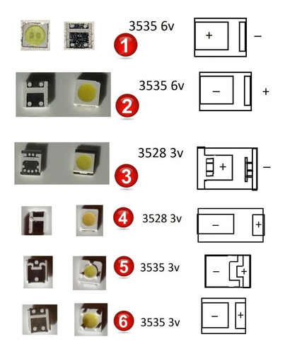 Led Smd 3535 Para Reparar Tv Distintos Tipos 