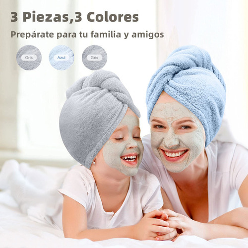 Toalla Microfibra Para Cabello 3 Pack, Toalla De Cabello