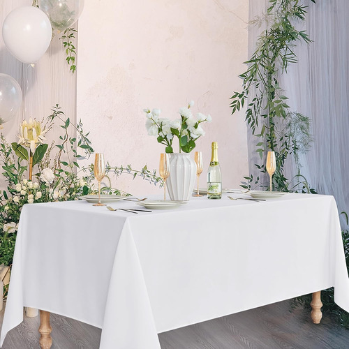 3unidades Mantel Rectangular Decoración Fiesta Hogar 3mx1.5m Blanco