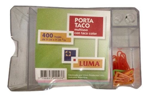 Porta Tacos +anotador T/post It 9x9cm X400 Multicolor Noadhe