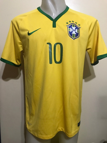 Camiseta Brasil 2014 Neymar Jr #10 Santos Barcelona Psg L