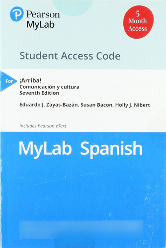 Libro: Standalone Mylab Spanish With Pearson Etext For ¡arri