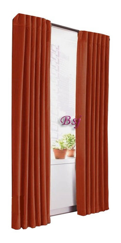  BSJ Ambiente Blackout Textil de 210cm x 130cm lisa color terracota - pack por 2