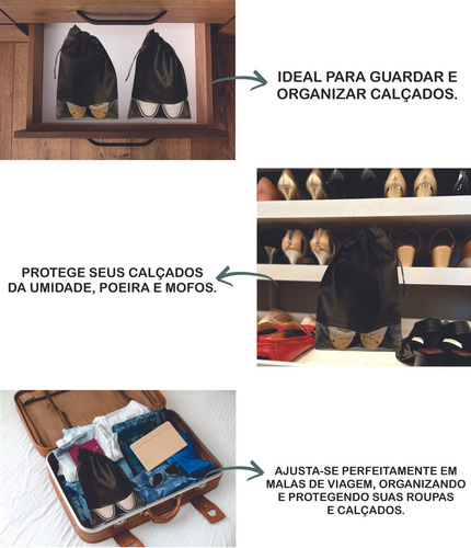 Kit 20 Uni Sacos Para Sapato Com Visor Em Tnt Liso, 27x37 Azul-marinho