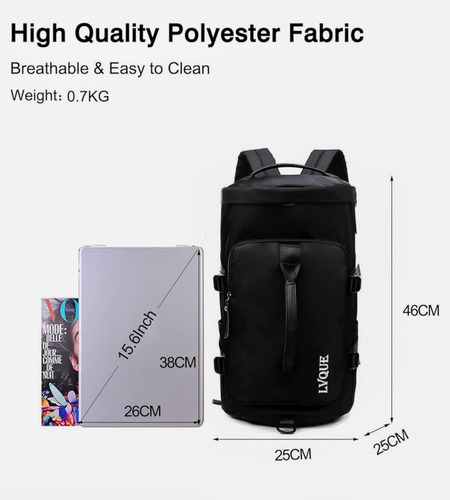 Mochila Guarda Zapatilla Se Hace Bolso Deportivo Impermeable Negro