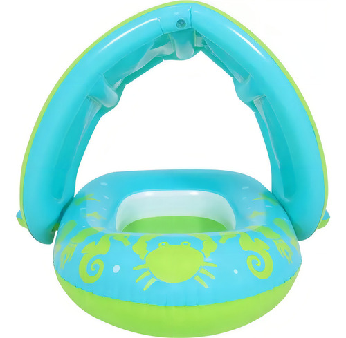 Flotador Lancha Marino Techo Protector Uv Niña Bestway 34091 Color Verde Lima