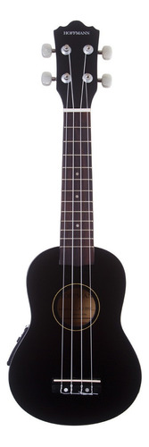 Ukelele Hoffman Soprano Electroacústico Negro Funda