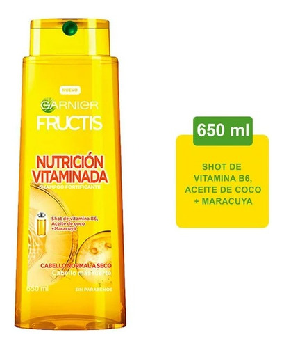 Shampoo Garnier Fructis Vitaminada Normal A Seco 650 Ml