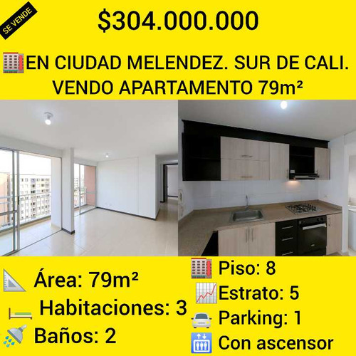 En Ciudad Melendez. Sur De Cali. Vendo Apartamento 79m²