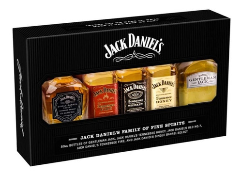Coleccion Jack Daniel's Family en miniatura con 5 unidades