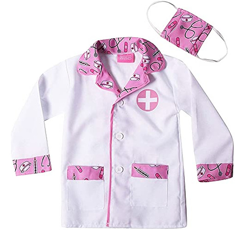 Storybook Wishes Kids Doctor Coat & Face Mask Para Disfraz D