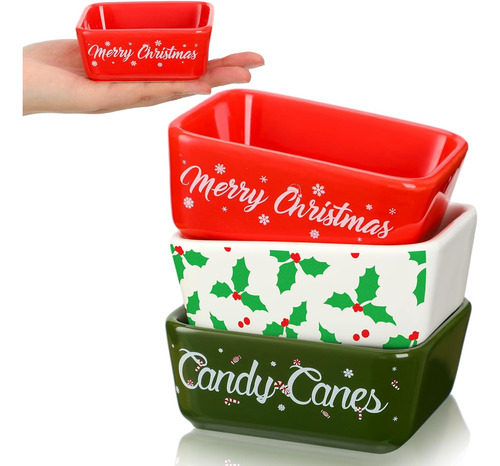 Juego De 3 Piezas De Cuencos De Azúcar De Navidad Pequeño C