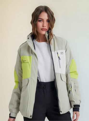 Campera Ski Snowboard Mujer Trampa De Nieve Impermeable Gris L