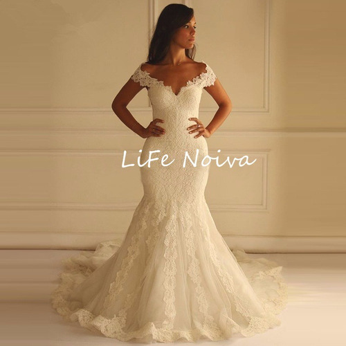 Vestido De Noiva Semi Sereia Lindo Casamento 'fli-90'