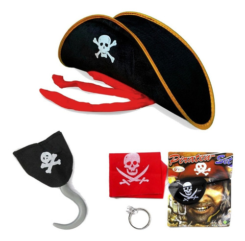 Kit Pirata Adulto Halloween - 5 Itens