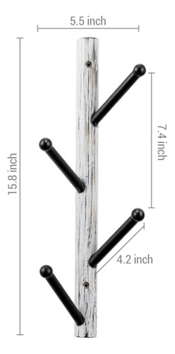 Ganchos De Pared De Madera Y Metal Para Abrigos Juego De 2