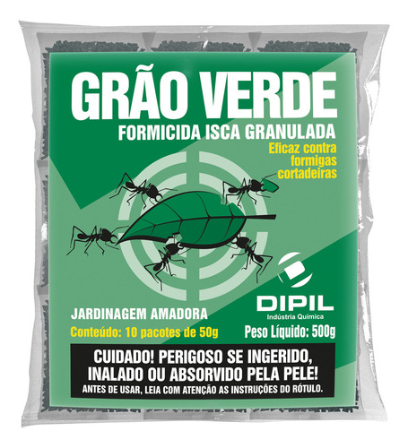 Isca Granulada Formigas Cortadeiras Jardim 10x50g Grão Verde