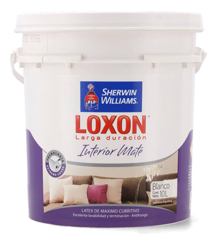 Loxon Latex Interior Larga Duracion X 10 Lt Sherwin - Rex