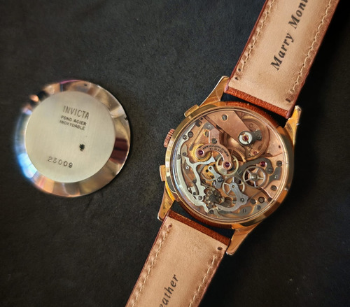 Cronógrafo Valjoux 22 Corda Manual Invicta Ouro 20 Microns (Usado)