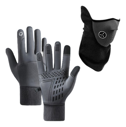 Guantes Moto Invierno P/ Celular + Mascara Neopreno