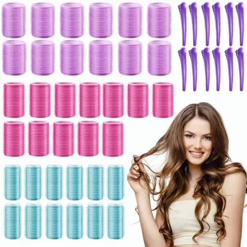 48 Pcs Bigudí Del Rodillo Abrazadera Plástica Para Cabello