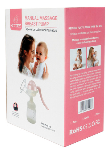 Extractor De Leche Manual Kiddos Con Recipiente De Almacenamiento, Cómodo, Portatil, Sacaleche Y Alimentación Bebe Color Rosa