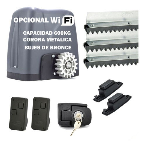 Kit Motor Porton Corredizo Automatico Rossi Nano 6 Mts 600kg Frecuencia 50 Tamaño Del Engranaje Z17