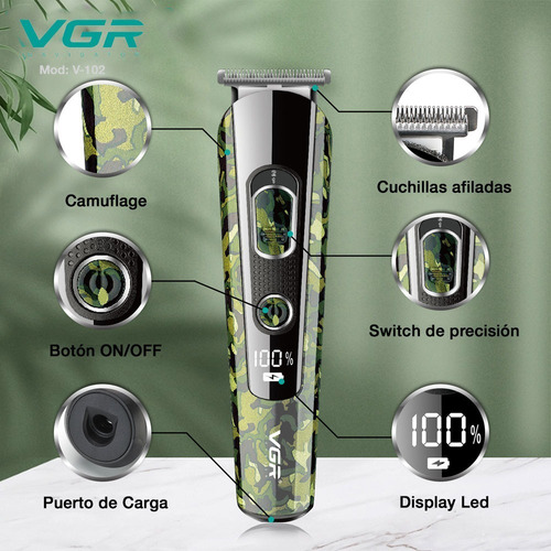 Imagen 4 de 10 de Maquina Corta Pelo Vgr V102 Profesional Grooming Kit 5 En 1