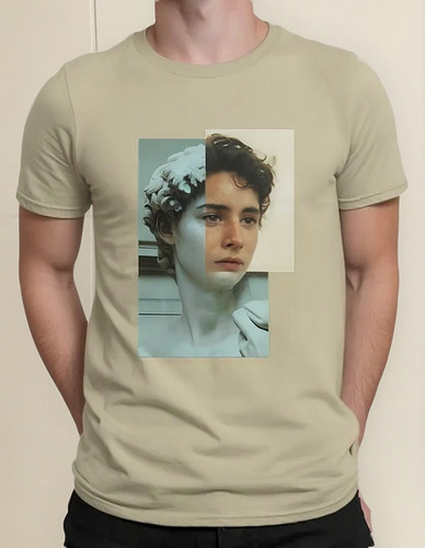 Cr Playera Neutral Manga Corta Estampada Timothee Chalamet