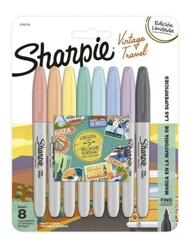 Marcador Multiuso Sharpie Vintage Set 8 Colores