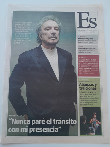 Suplemento Espectáculos Alfredo Alcon 18 02 2011