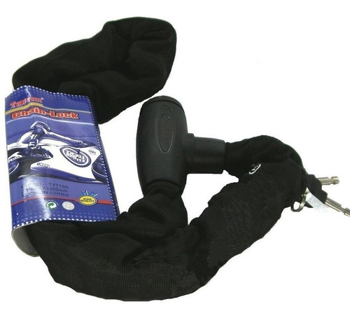 Imagen 4 de 7 de Cadena Tranca Candado Con Llave Para Bicicleta O Moto