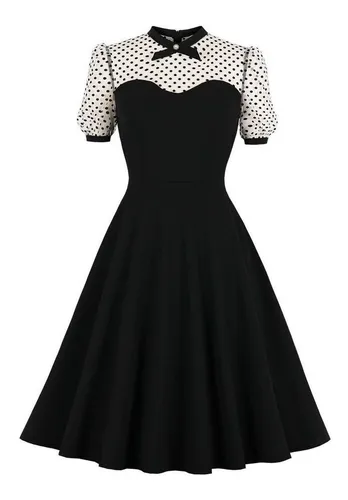 Vestido vintage de los años 50 para mujer, vestidos pin up Rero  Rockablilly, vestido de cóctel a cuadros Hepburn de los años 40