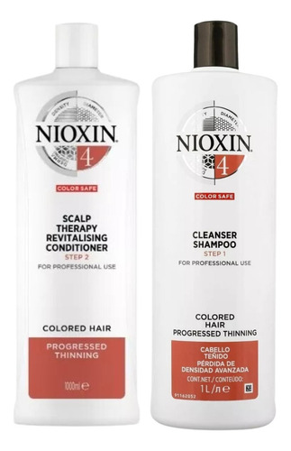 Kit Shampoo Y Acondicionador Cabello Anticaida Nioxin 4 1l