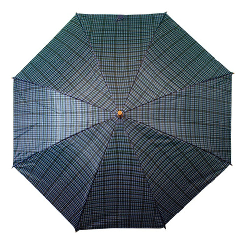 Paraguas Semiautomático Sombrilla Tipo Bastón Reforzada Color Azul Marino Diseño De La Tela Lineal